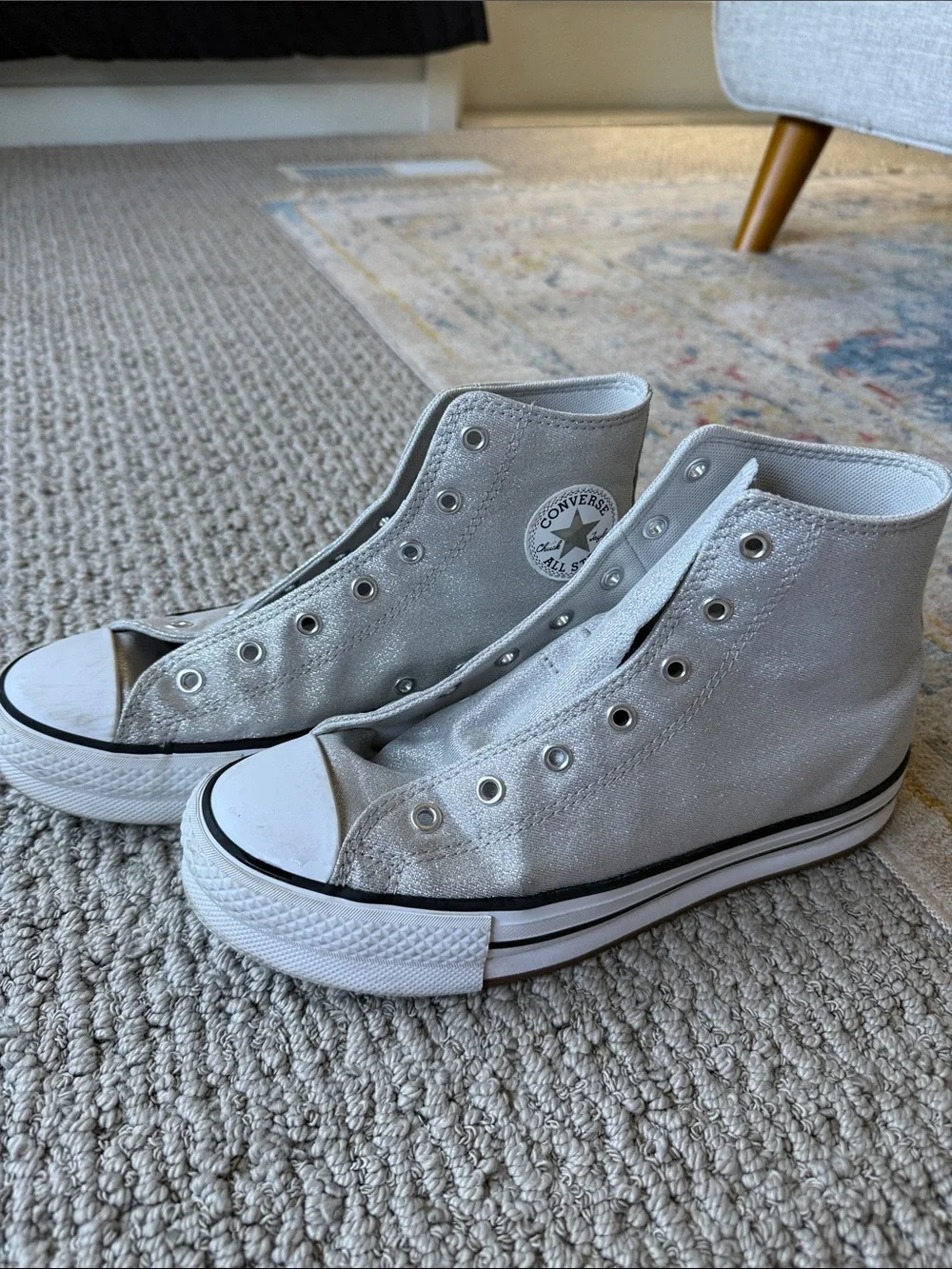 Converse sparkling silver